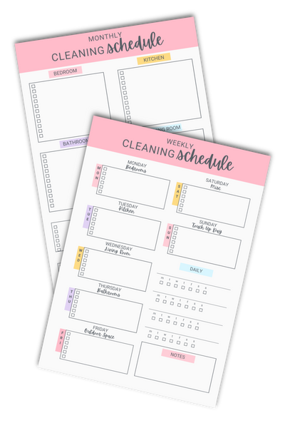 Editable Weekly and Monthly Cleaning Schedule {Canva}