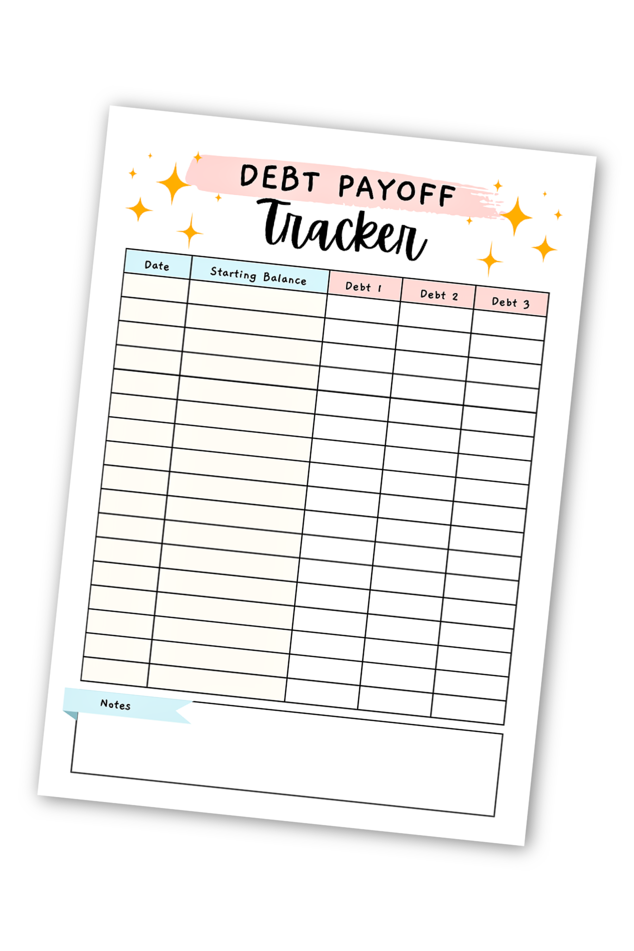 Debt Payoff Tracker – Chasing Foxes Shop for Free Printable Debt Tracker Printable