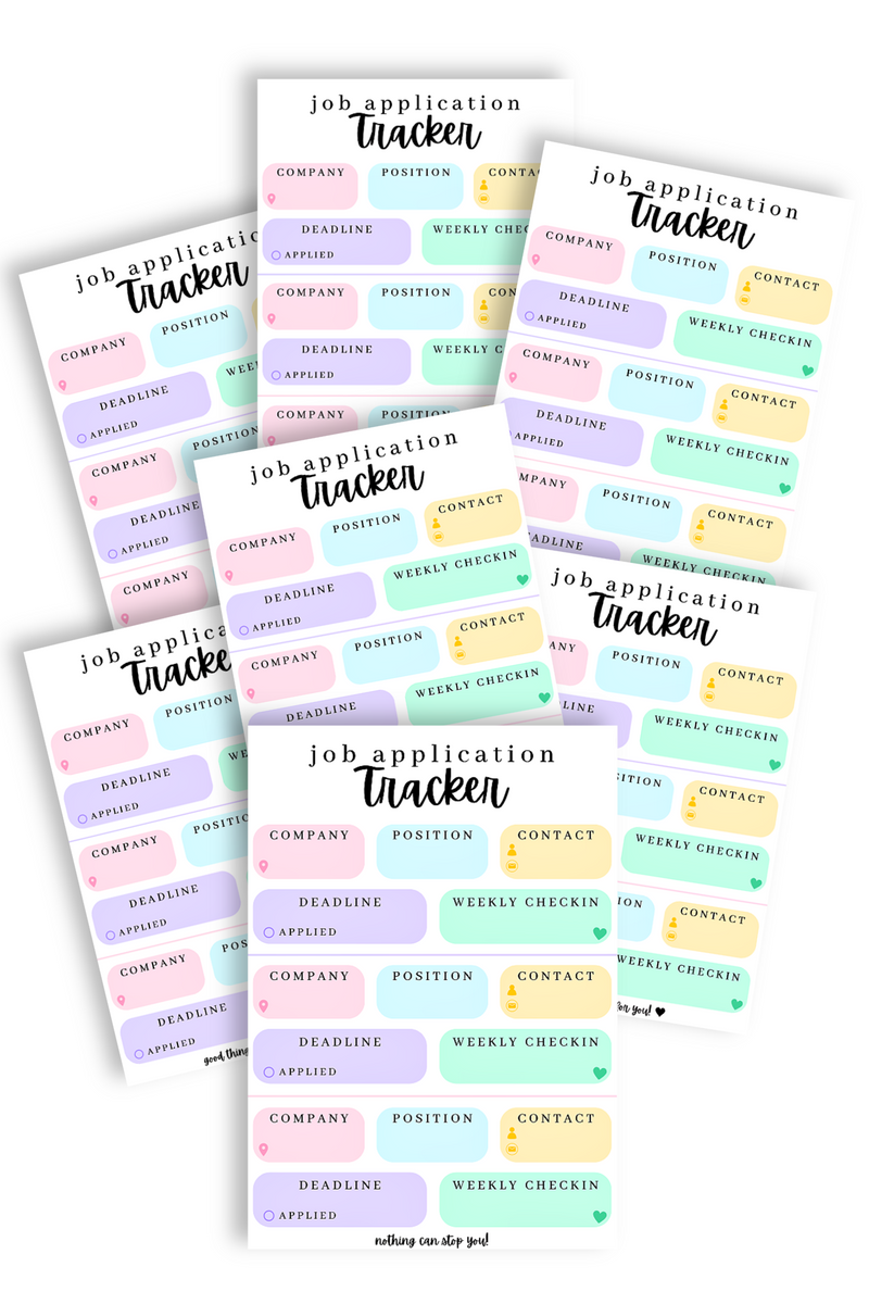 Job Application Tracker {1 pages} – Chasing Foxes Shop